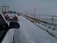 Karapınar'da yoğun dolu yağışı