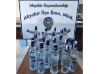 Konya’da 20 şişe kaçak içki ele geçirildi