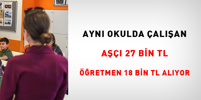 Aynı okulda çalışan aşçı 27 Bin TL, öğretmen 18 Bin TL maaş alıyor