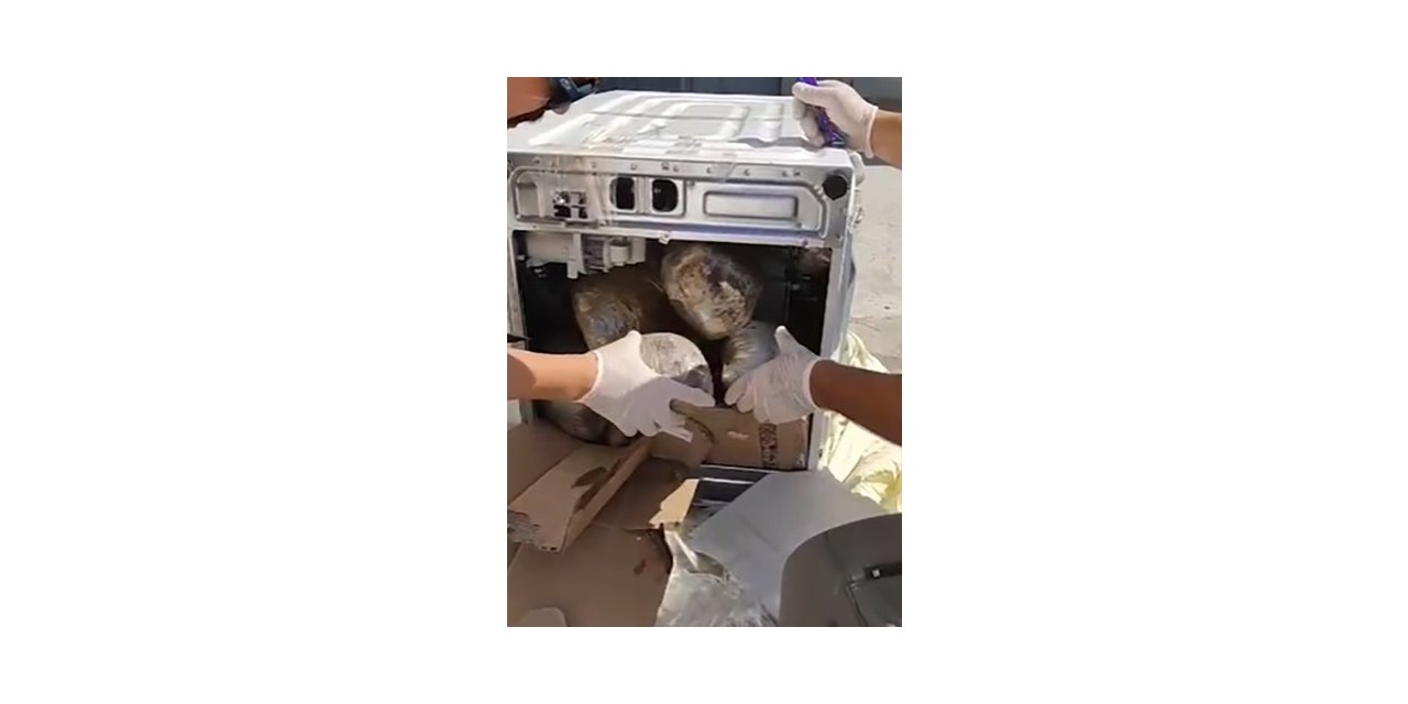 Çamaşır makinesinden uyuşturucu çıktı