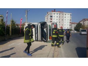 Konya’da 5 ton sıvılaştırılmış gaz yüklü tanker devrildi