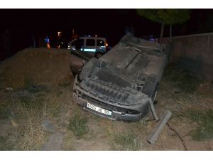 Kulu’da takla atan otomobildeki 4 kişi ölümden döndü