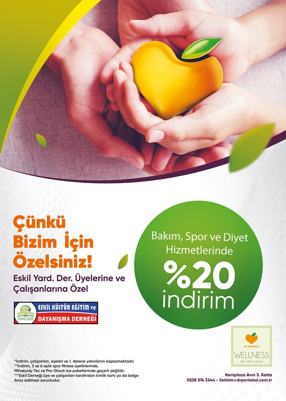 Eskilder Üyelerine Dr. Portakal’dan Yüzde 20 indirim imkanı!