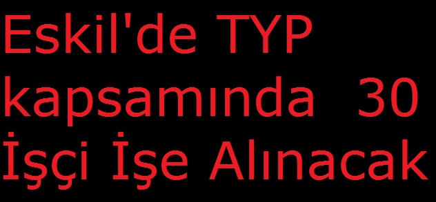 TYP kapsamında Eskil'de 30 İçi İşe Alınacak