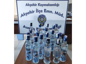 Konya’da 20 şişe kaçak içki ele geçirildi