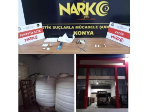 Konya’da kaçak akaryakıt ve uyuşturucu operasyonu