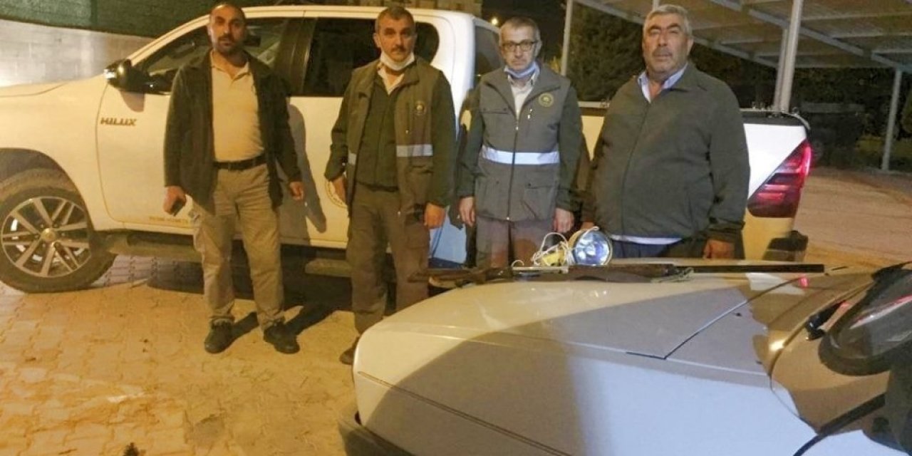 Konya’da far avı yapan 3 avcıya 5 bin 634 lira ceza