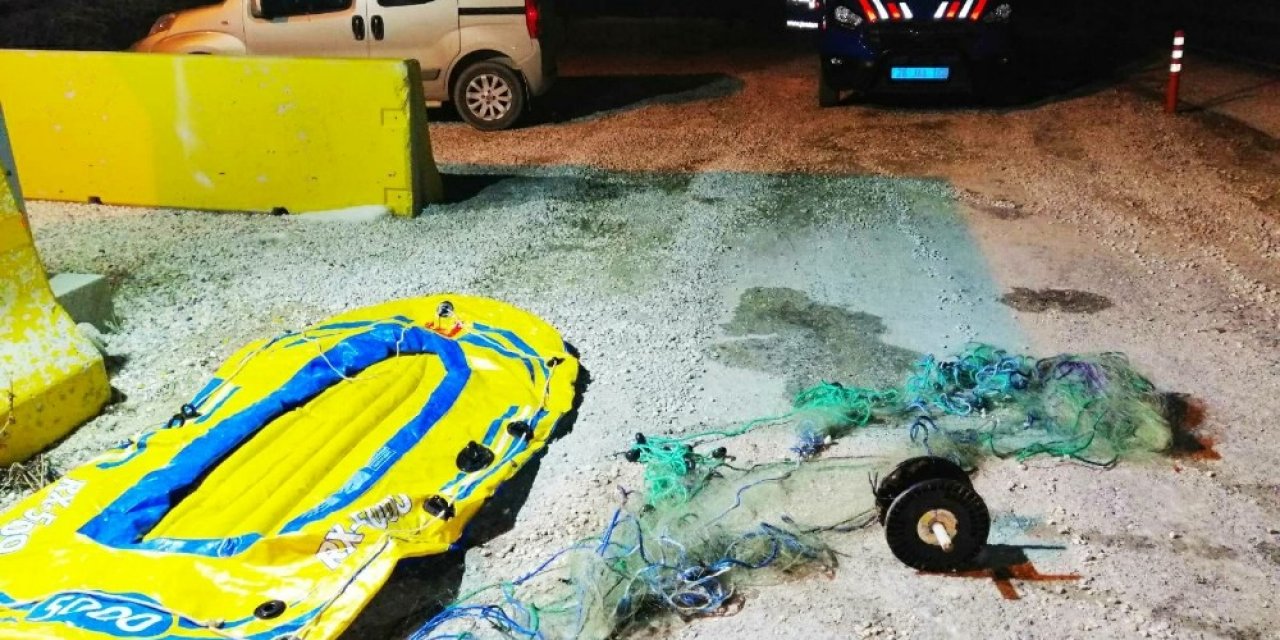 Botla kaçak balık avı yapan 4 kişi yakalandı