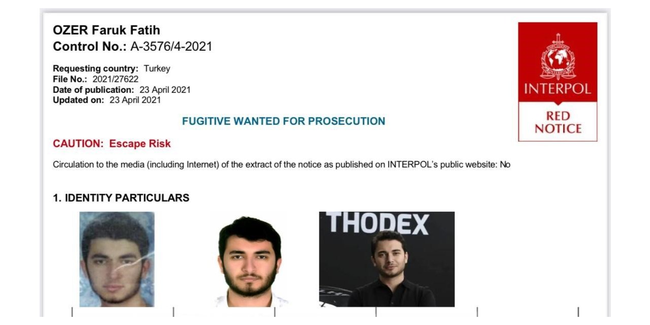 Thodex’in kurucusu Faruk Fatih Özer için kırmızı bülten çıkarıldı