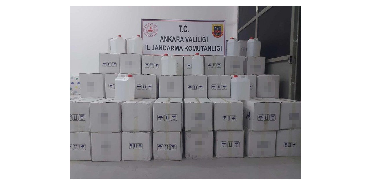 Başkent’te Sağlık Bakanlığı onayı olmayan 2 bin 500 litre dezenfektan ele geçirildi