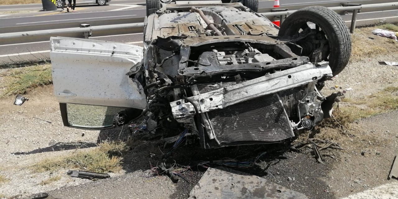 Başkent’te takla atan otomobilde 6 kişi yaralandı