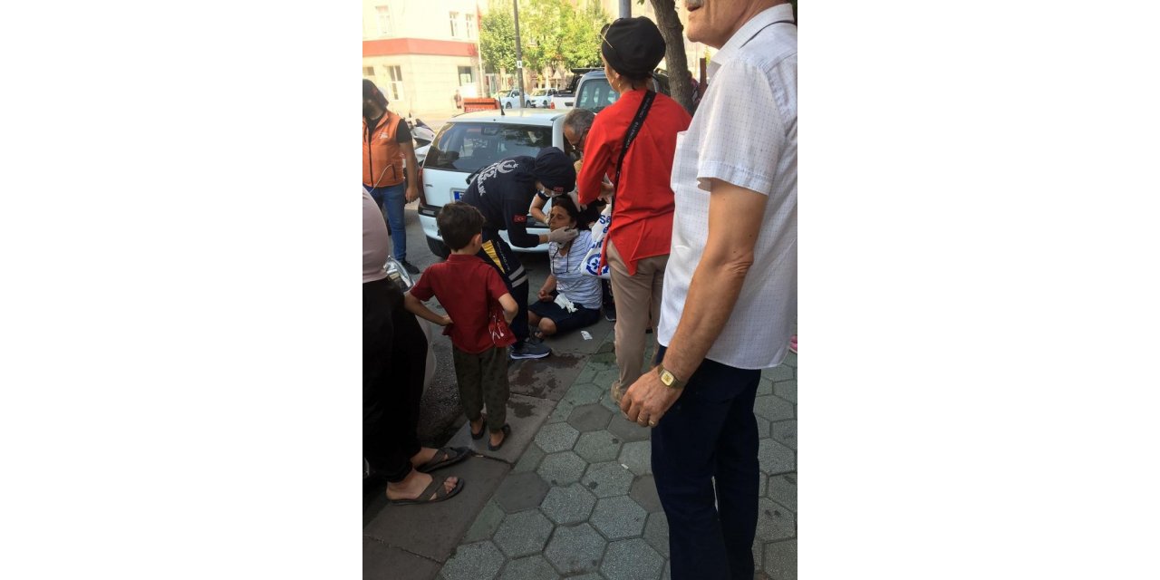 Otomobilin çarptığı kadın yaralandı