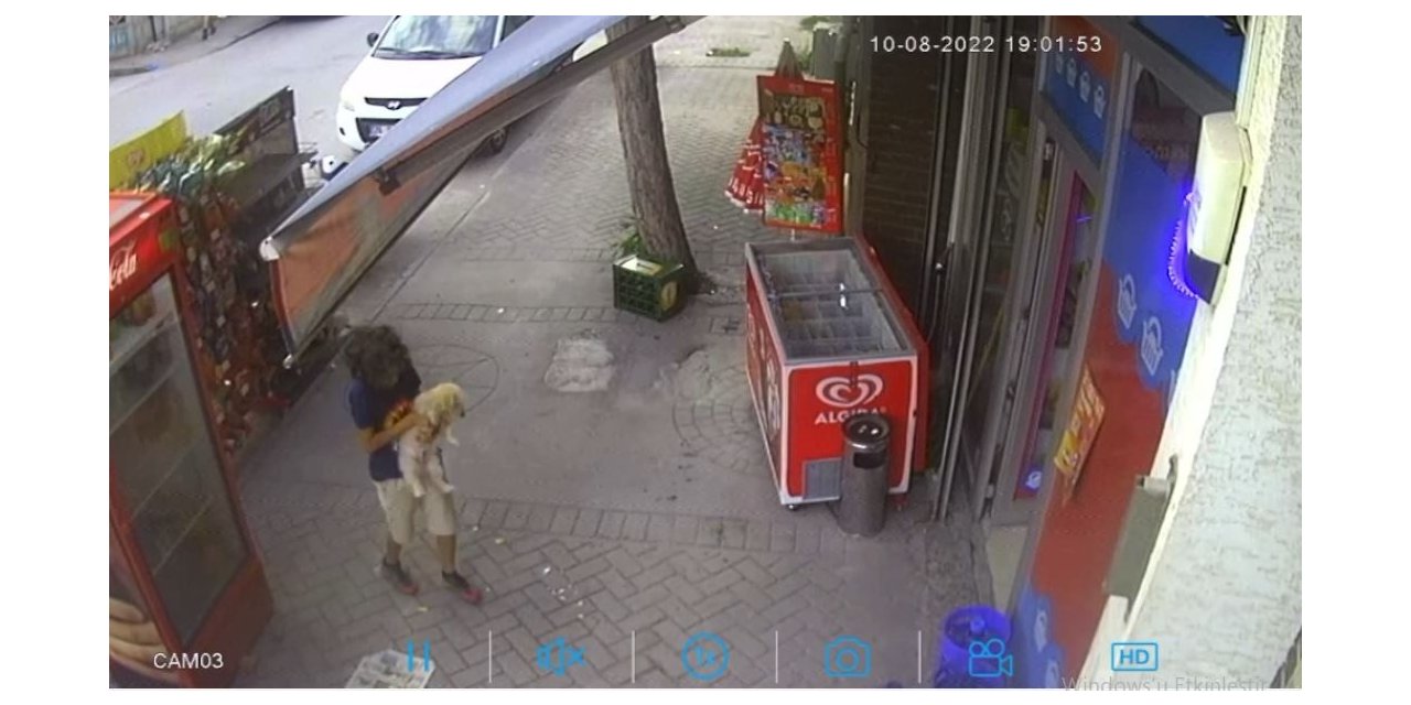 Yavru köpeği önce sevdi, sonra çaldı