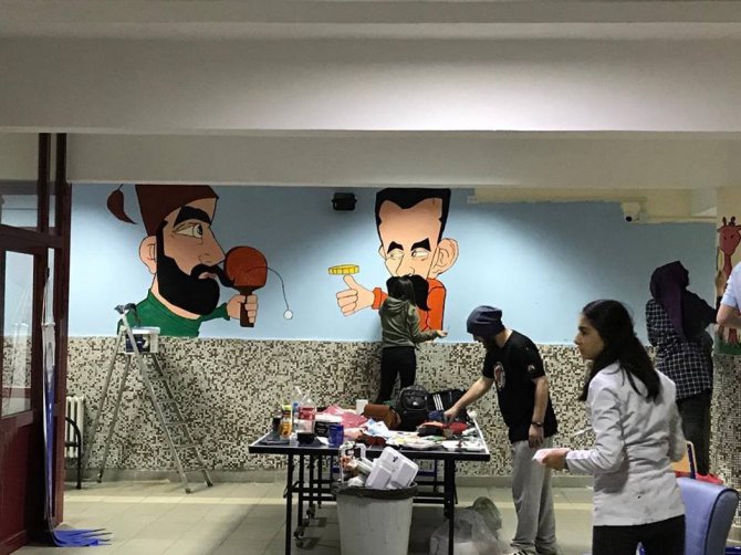 NEÜ öğrencileri engelliler okulunu donattı