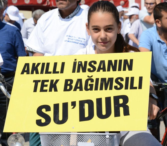 Uyuşturucuyla mücadele için pedal çevirdiler