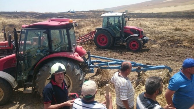 Kulu’da arpa ekili alanda yangın