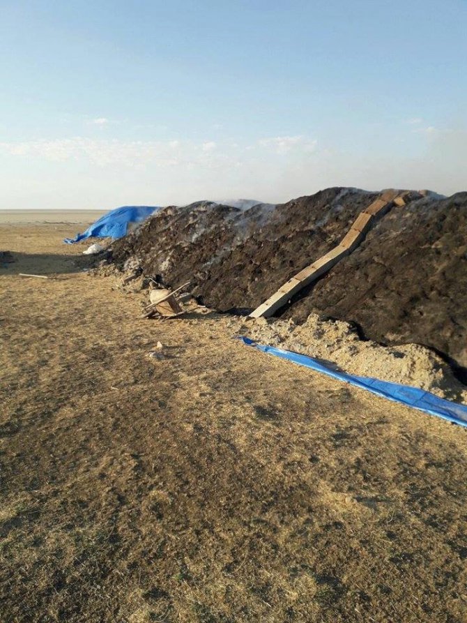 Kulu’da 80 römork saman yandı