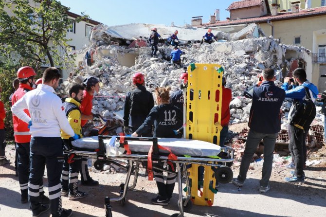 Aksaray’da gerçeği aratmayan tatbikat