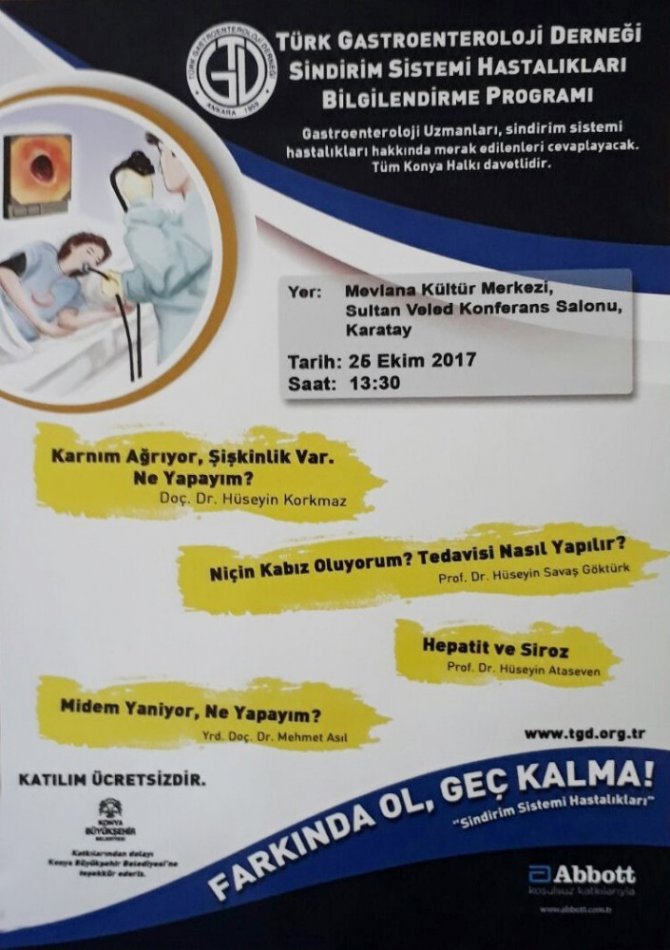 Uzmanlar halkı sindirim sistemleri hastalıkları hakkında bilgilendirecek