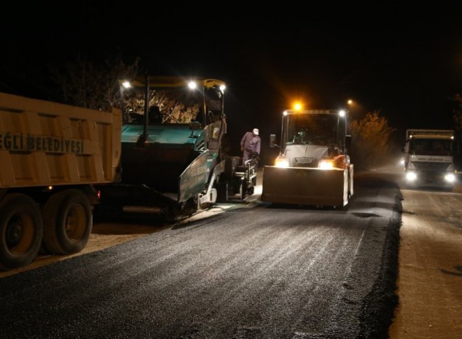 Ereğli’de asfalt çalışmaları sürüyor