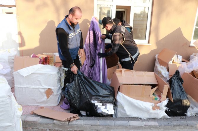 Düğün kınası adı altında kaçak sigara sevkiyatı