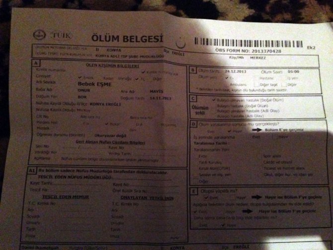 Kılıçdaroğlu’nun donarak öldü dediği Ayaz bebeğin ölümü “normal ölüm” olarak kayıtlarda