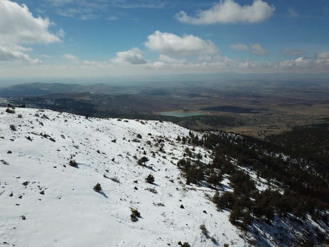 Konya’da bahar Derbent’te kış yaşanıyor