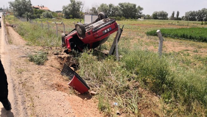 Aksaray’da otomobil takla attı: 2 yaralı