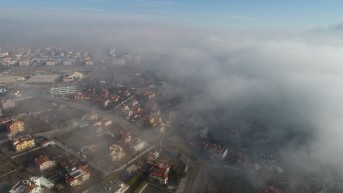 Konya’da eşsiz sis manzarası