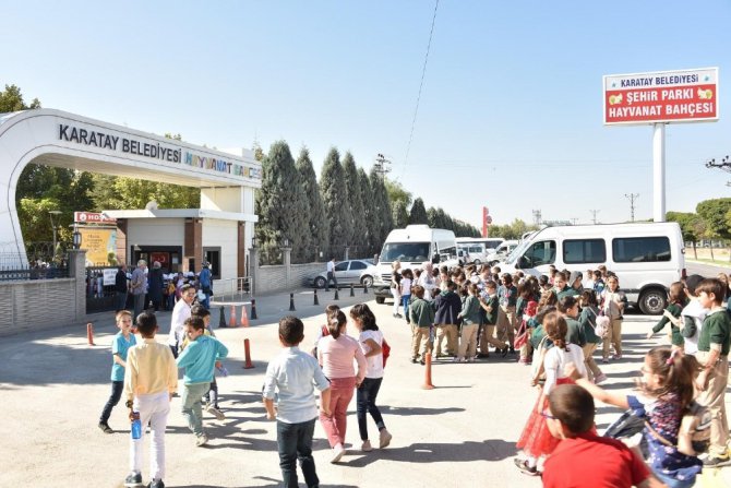 Karatay Hayvanat Bahçesi’ne öğrencilerden yoğun ilgi