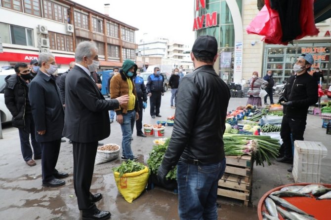 Konya Valisi Toprak, korona virüs tedbirlerini denetledi