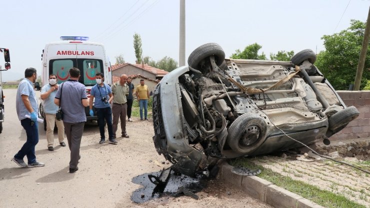 Aksaray’da otomobil takla attı: 1 ölü, 1 ağır yaralı