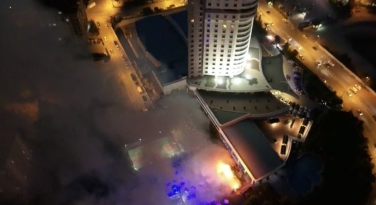 Konya’da otel bahçesinde yangın paniği