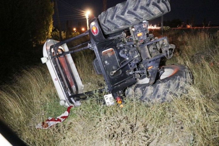 Aksaray’da traktör şarampole devrildi: 1 yaralı