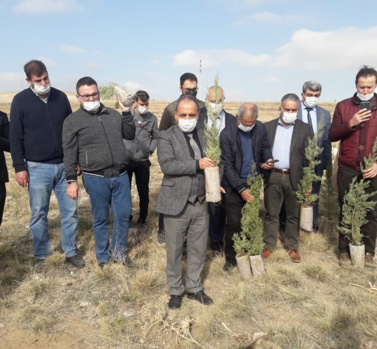 Yunak’ta 3 bin 700 fidan toprakla buluştu
