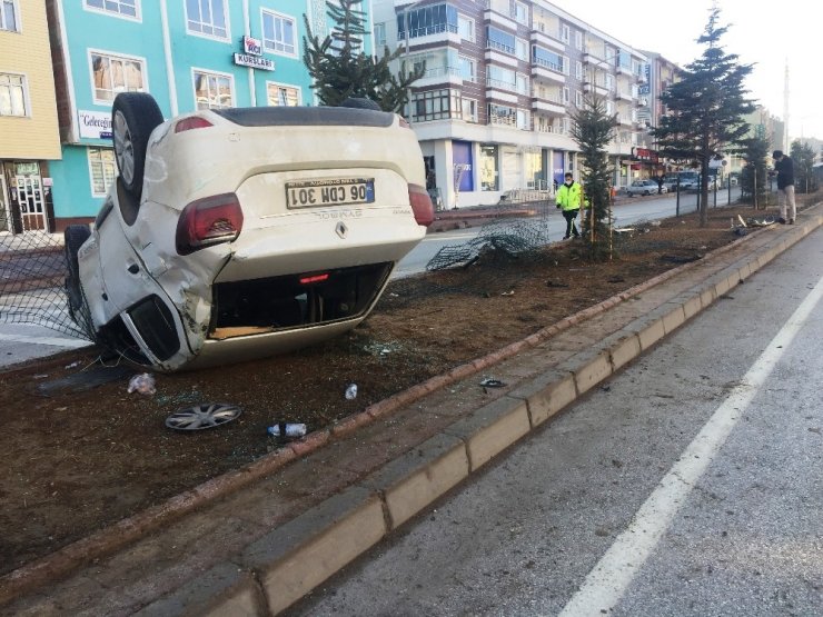 Konya’da otomobil takla attı: 1 yaralı