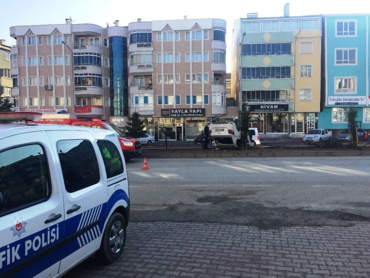 Konya’da otomobil takla attı: 1 yaralı