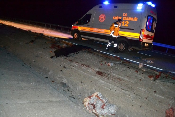Bariyerler devrilen tırın kabinine ok gibi saplandı: 2 ölü