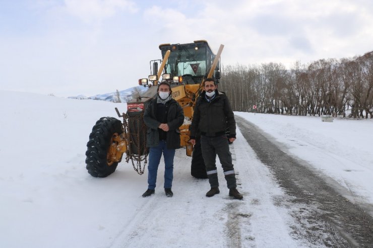 Kapanan köy yolları bir bir açılıyor, çalışmalar havadan görüntülendi