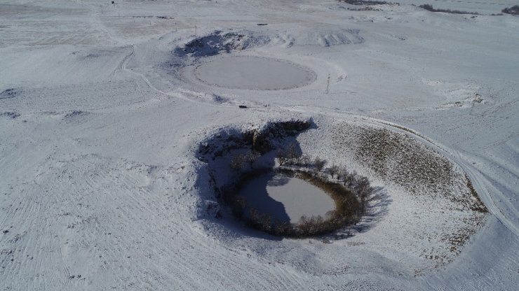 Sibirya soğukları etkili oldu, göller adeta kayboldu