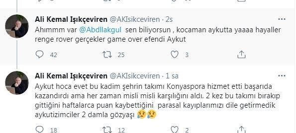 Konyasporlu yöneticiden tepki çeken Kocaman paylaşımı