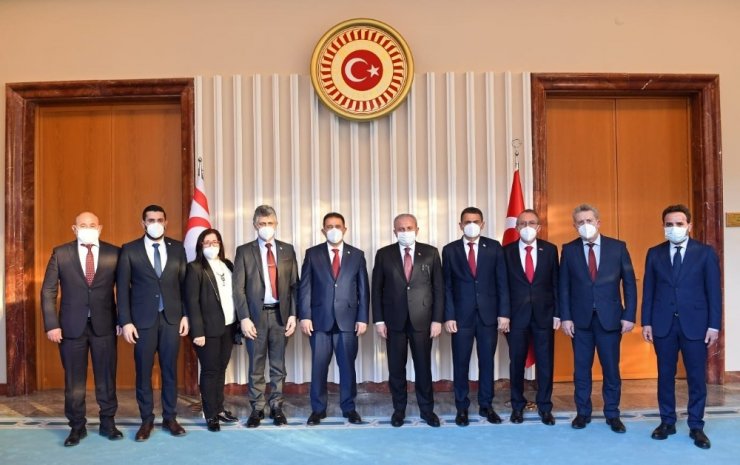 TBMM Başkanı Mustafa Şentop, KKTC Başbakanı Ersan Saner ile görüştü