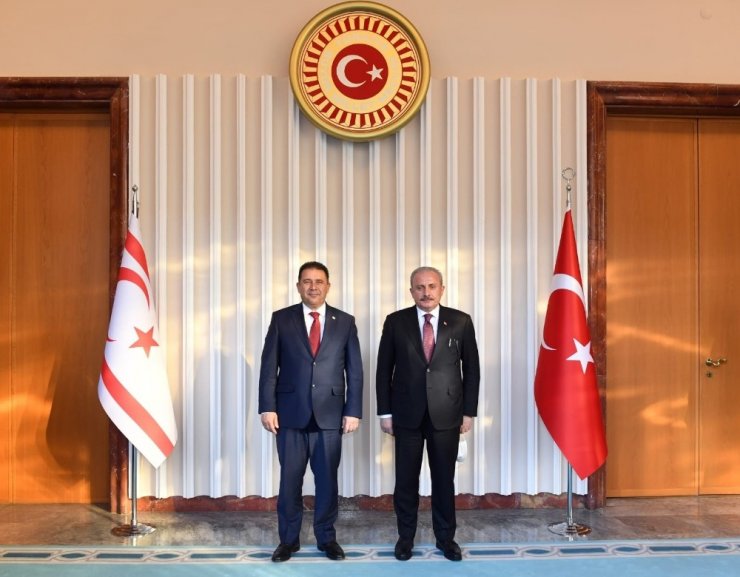 TBMM Başkanı Mustafa Şentop, KKTC Başbakanı Ersan Saner ile görüştü