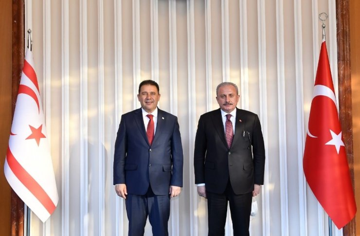 TBMM Başkanı Mustafa Şentop, KKTC Başbakanı Ersan Saner ile görüştü
