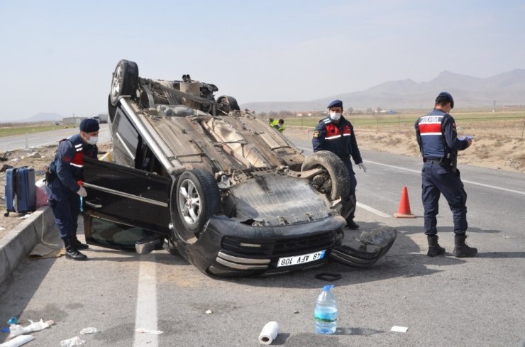 Konya’da otomobil devrildi: 4 yaralı