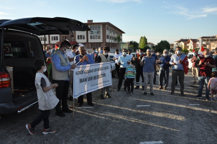 Karaman’da İsrail’in Filistin’e yönelik saldırıları protesto edildi