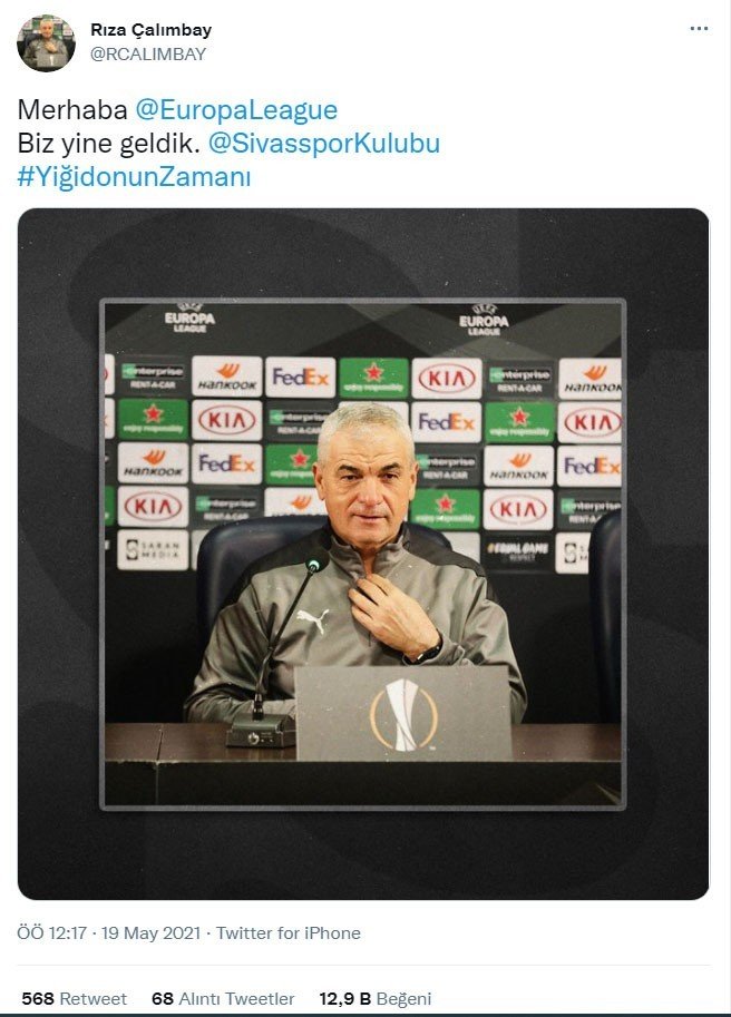 Çalımbay’dan Avrupa paylaşımı! “Avrupa yine biz geldik”