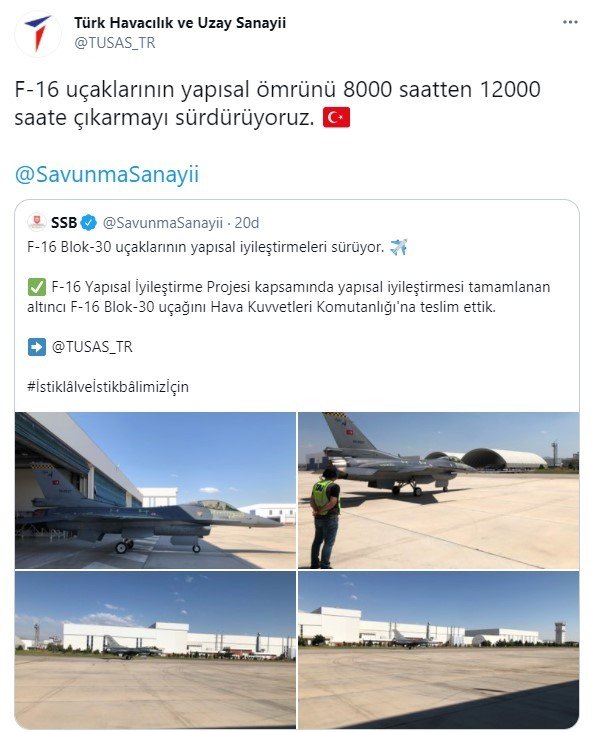İyileştirmesi tamamlanan 6’ncı F-16 Blok-30 uçağı da Hava Kuvvetlerine teslim edildi