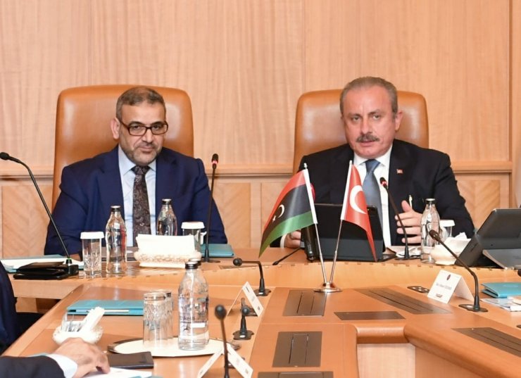 TBMM Başkanı Şentop, Libya Devlet Yüksek Konseyi Başkanı El Meşri ile görüştü