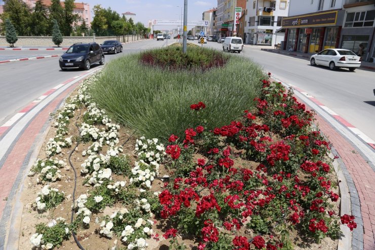 Karaman’da kavşak ve refüjler gül ve çiçeklerle donattı